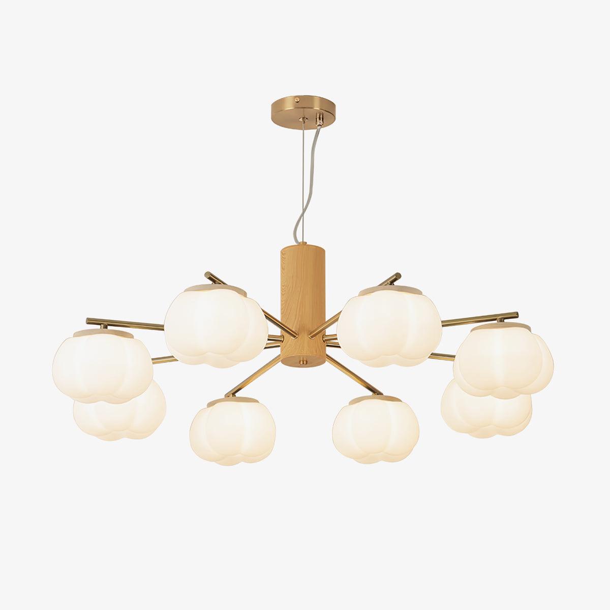 cotton-balls-chandelier-anzaz-Gold & Wood color & White-1