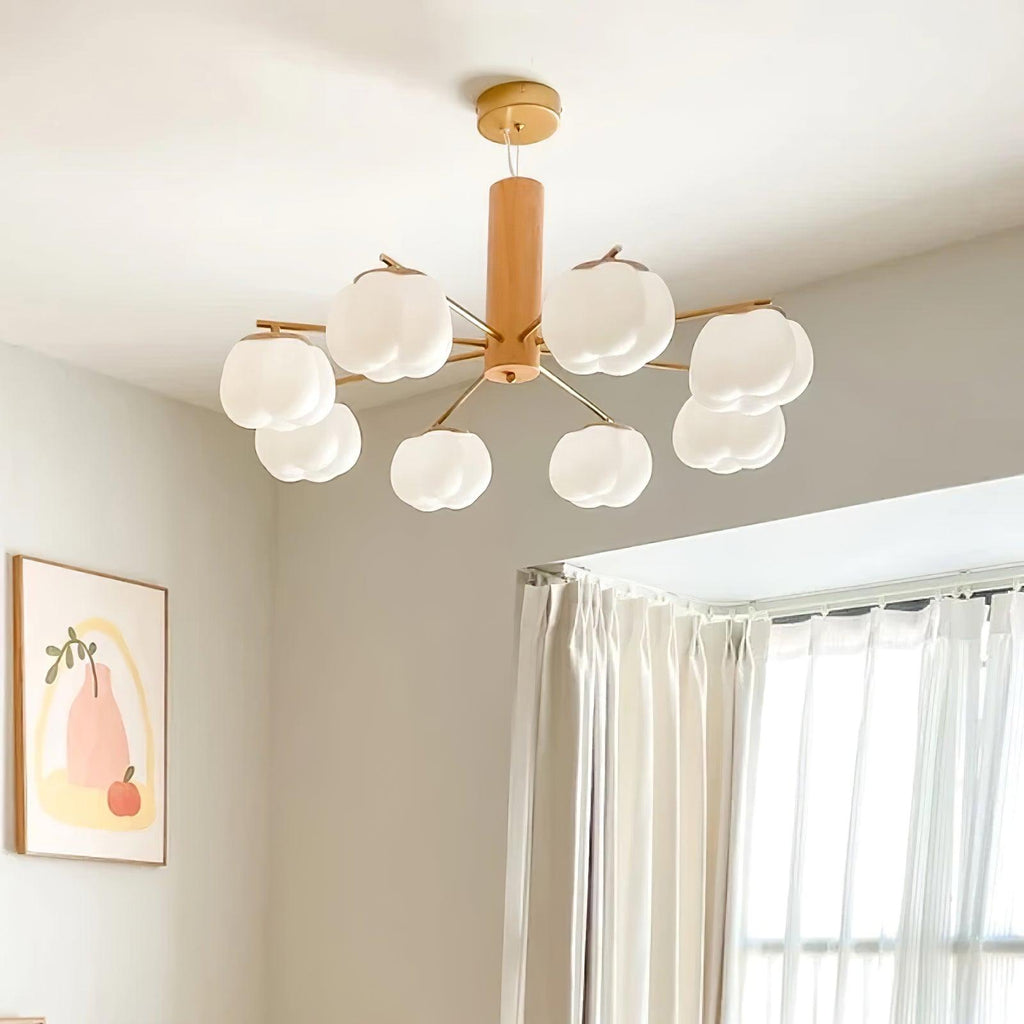 cotton-balls-chandelier-anzaz-Gold & Wood color & White-3