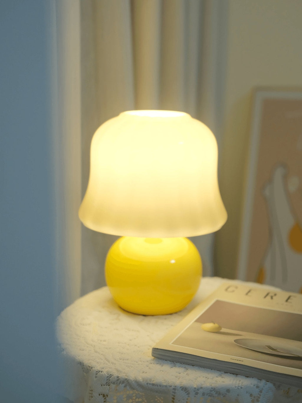creamy-mushroom-table-lamp-anzaz-Yellow & Creamy-3