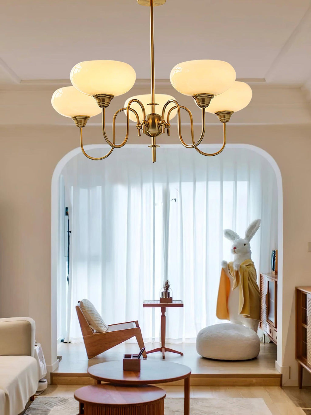 creamy-persimmon-chandelier-anzaz-Gold & Milk white-9