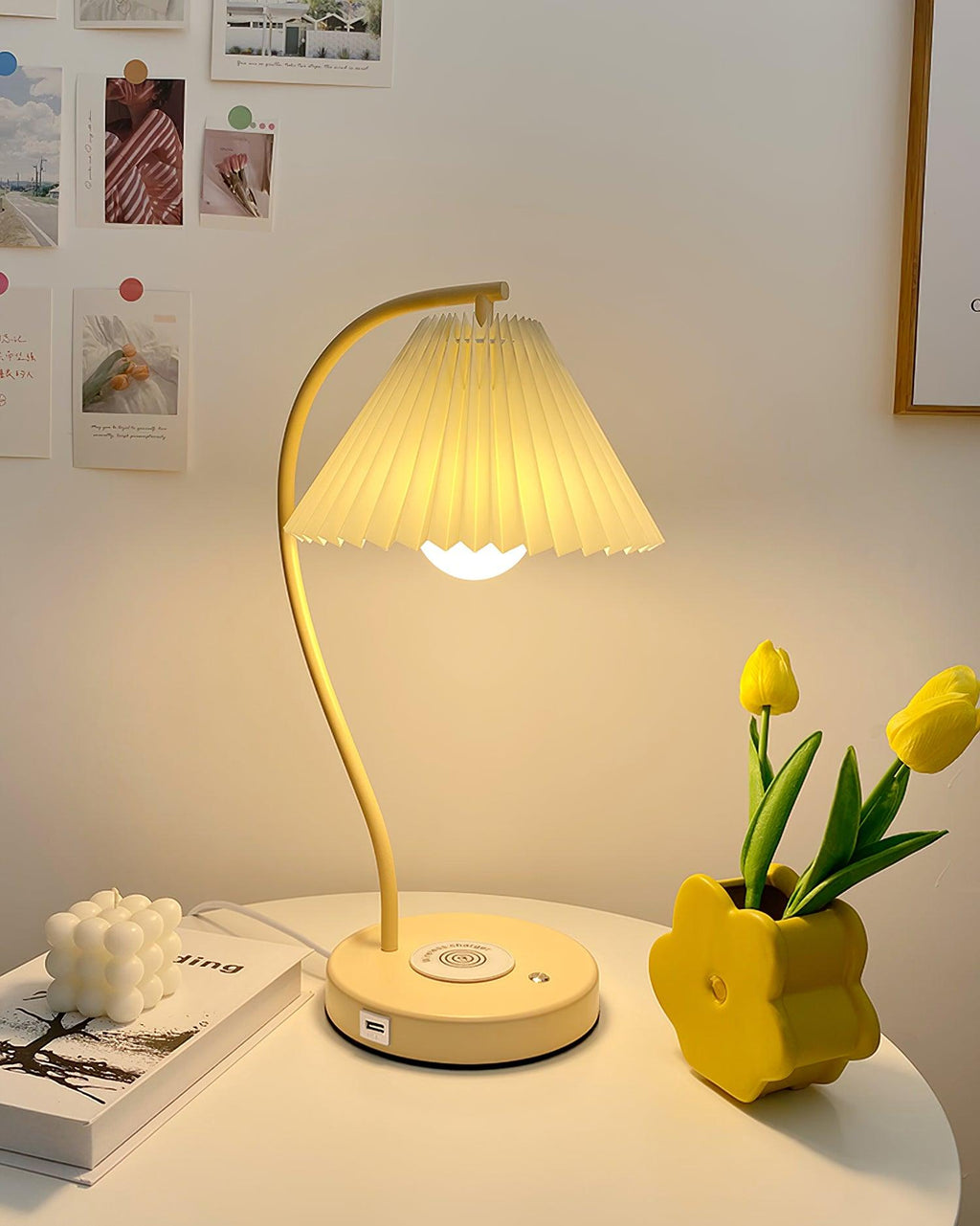 crescini-pleated-table-lamp-anzaz-Cream & Light Yellow-8