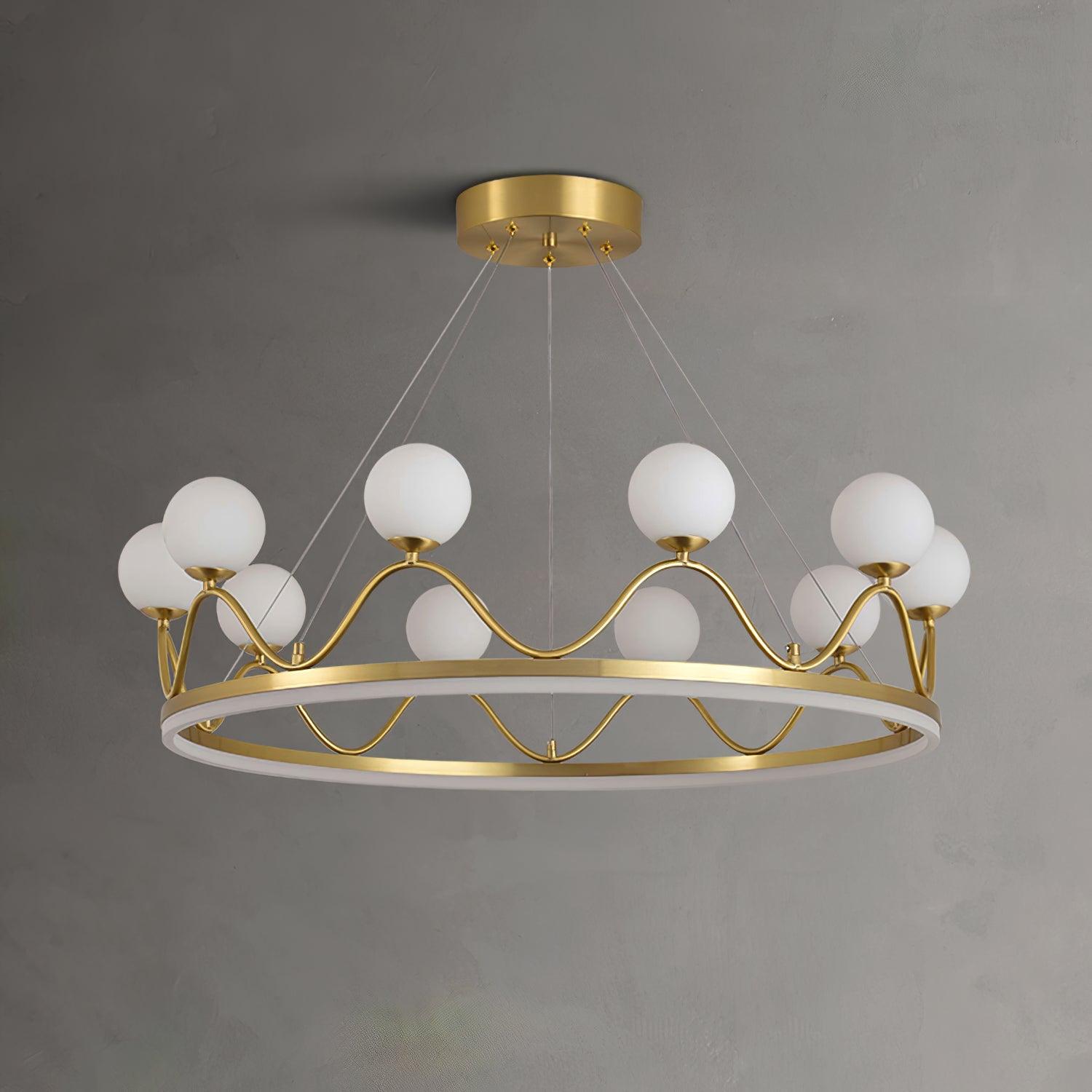 crown-brass-chandelier-anzaz-Brass + White-3