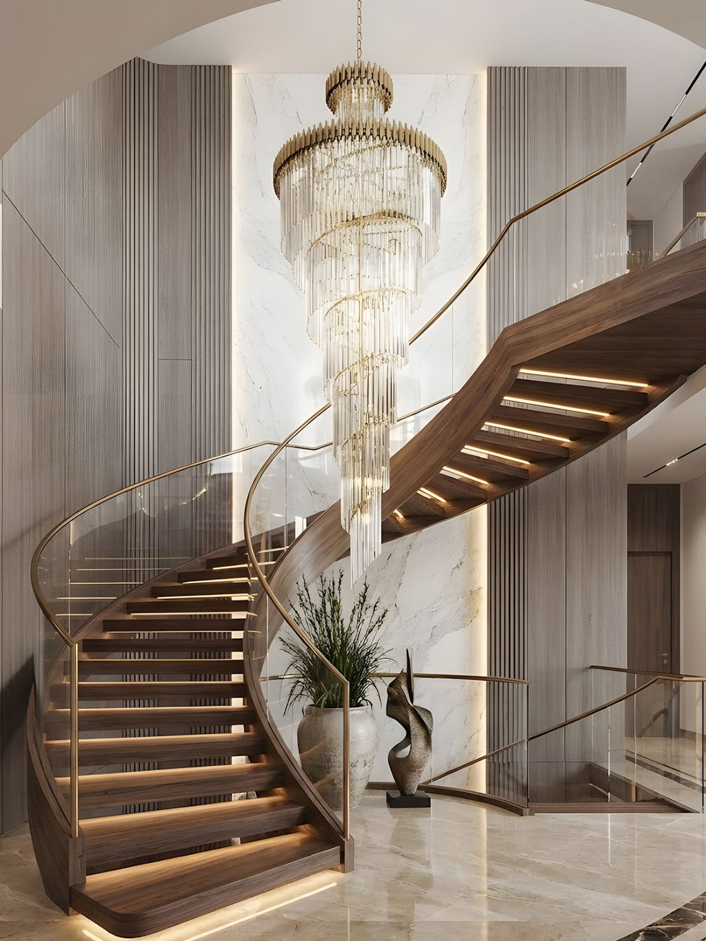 crystal-spiral-chandelier-anzaz-Gold & Clear-3