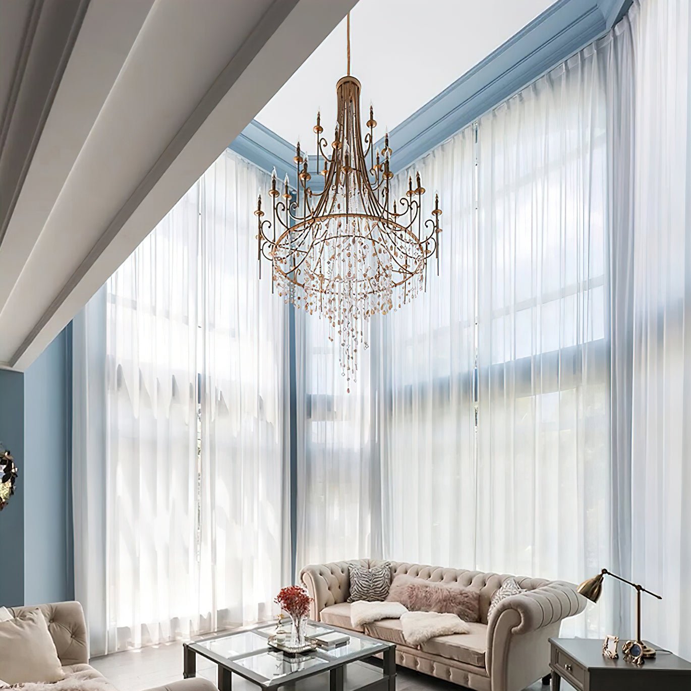 tatum-lux-shell-crystal-chandelier-anzaz-Black & Clear Crystal-6