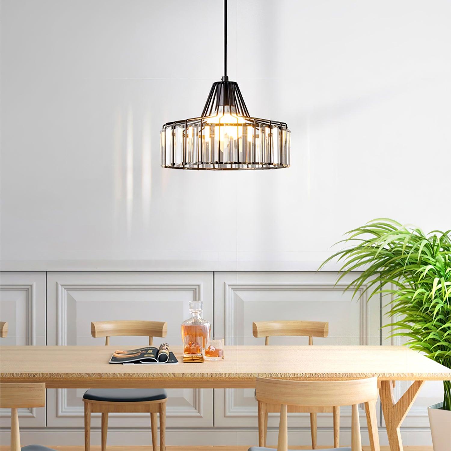 crystal-drum-pendant-lamp-anzaz-Black & Clear-2