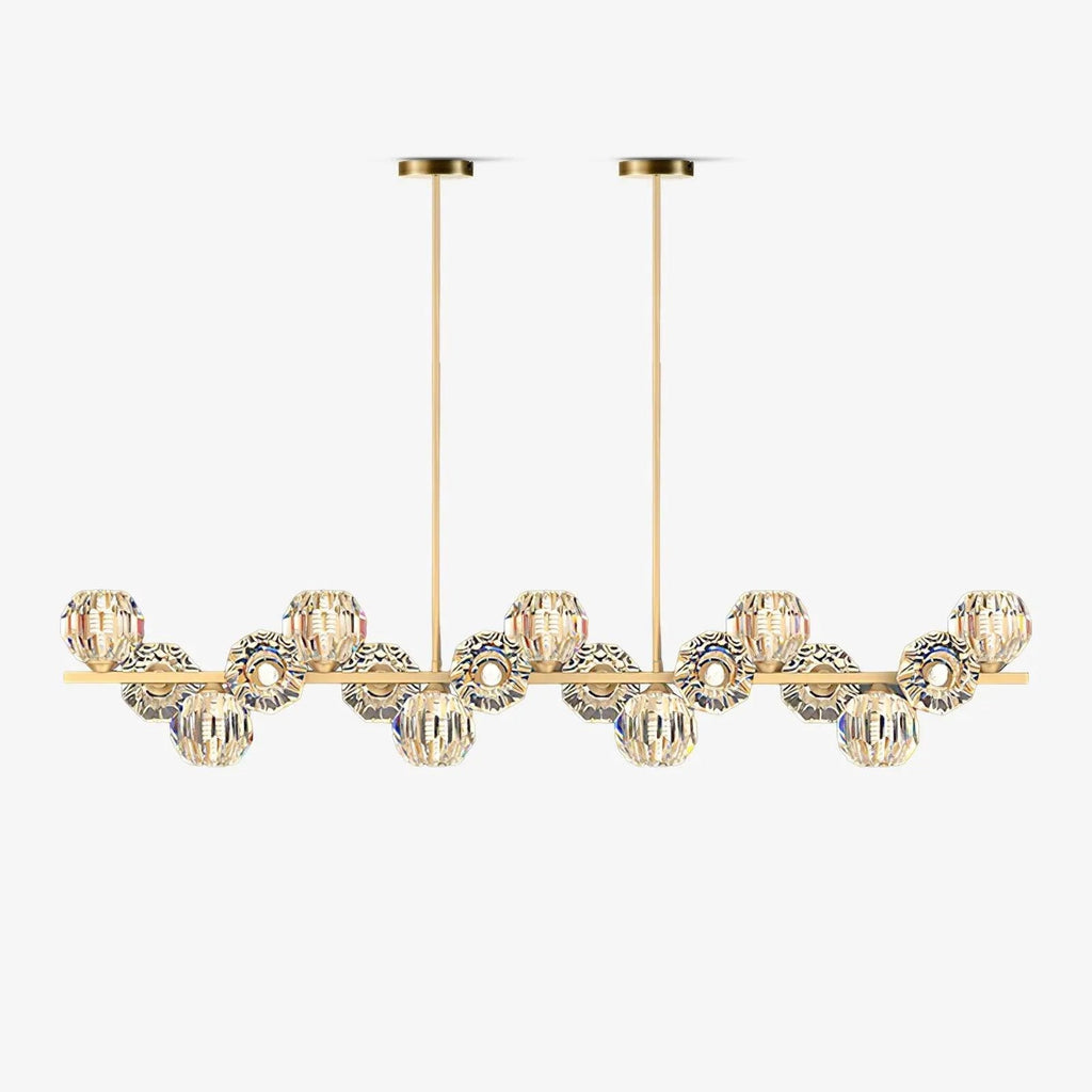 crystal-glass-ball-chandelier-anzaz-Brass & Clear-1
