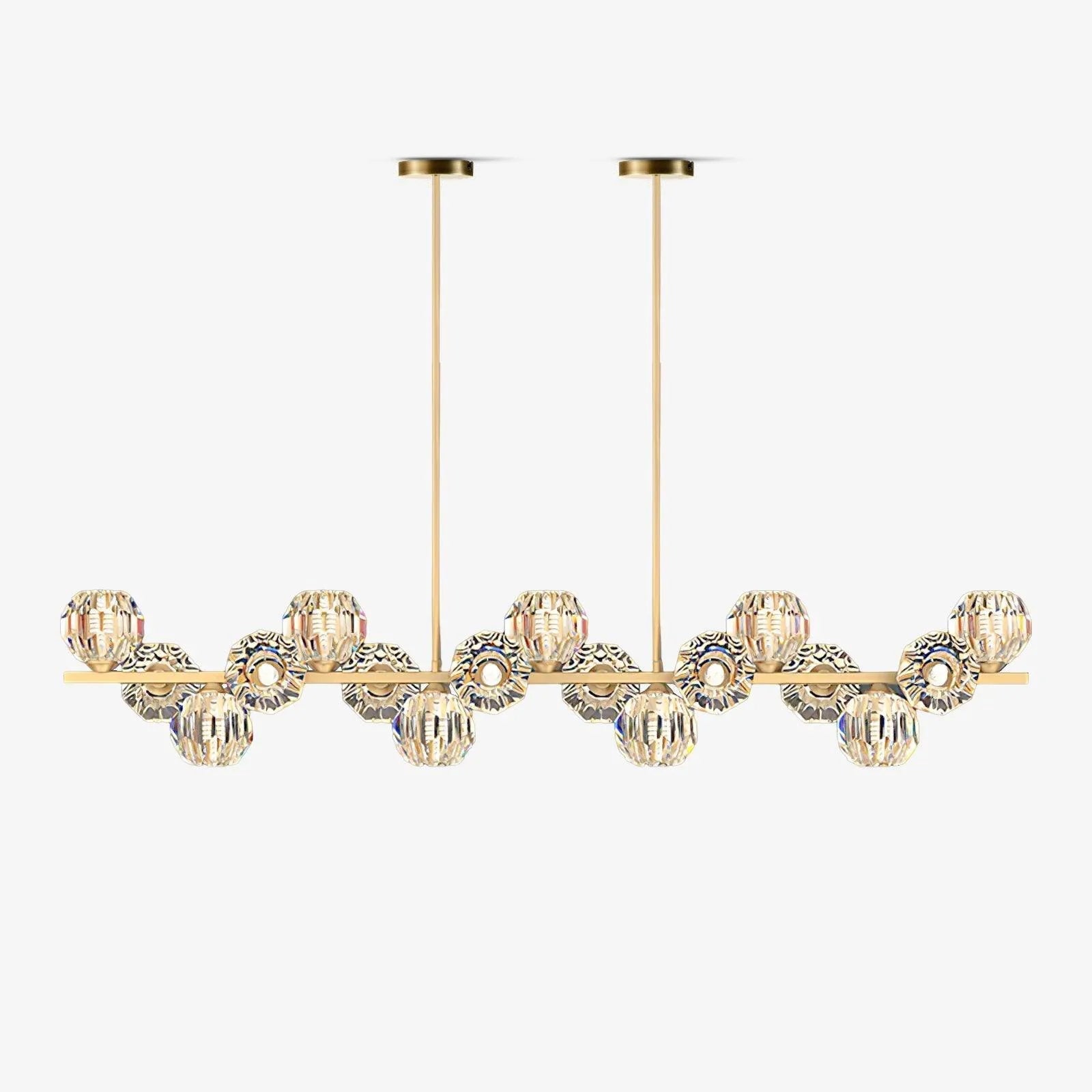 crystal-glass-ball-chandelier-anzaz-Brass & Clear-1