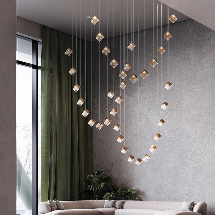 cubic-luster-cascade-chandelier-anzaz-Gold & Clear-7