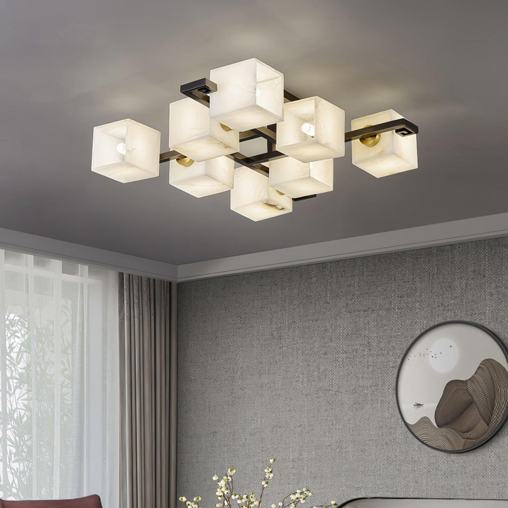 cubist-alabaster-cluster-ceiling-lamp-anzaz-Black & White-2