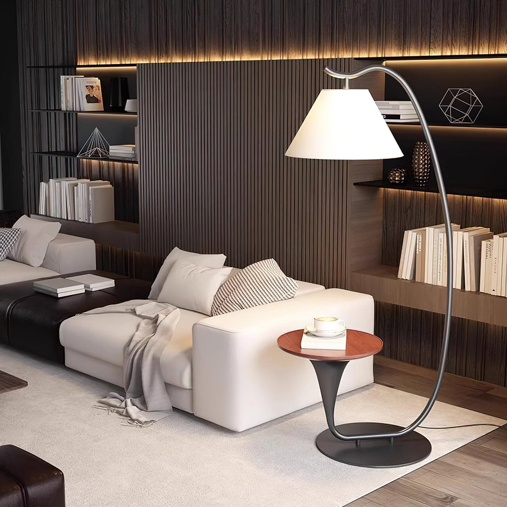 curvature-floor-lamp-anzaz-Black & Walnut Color Pallet-2