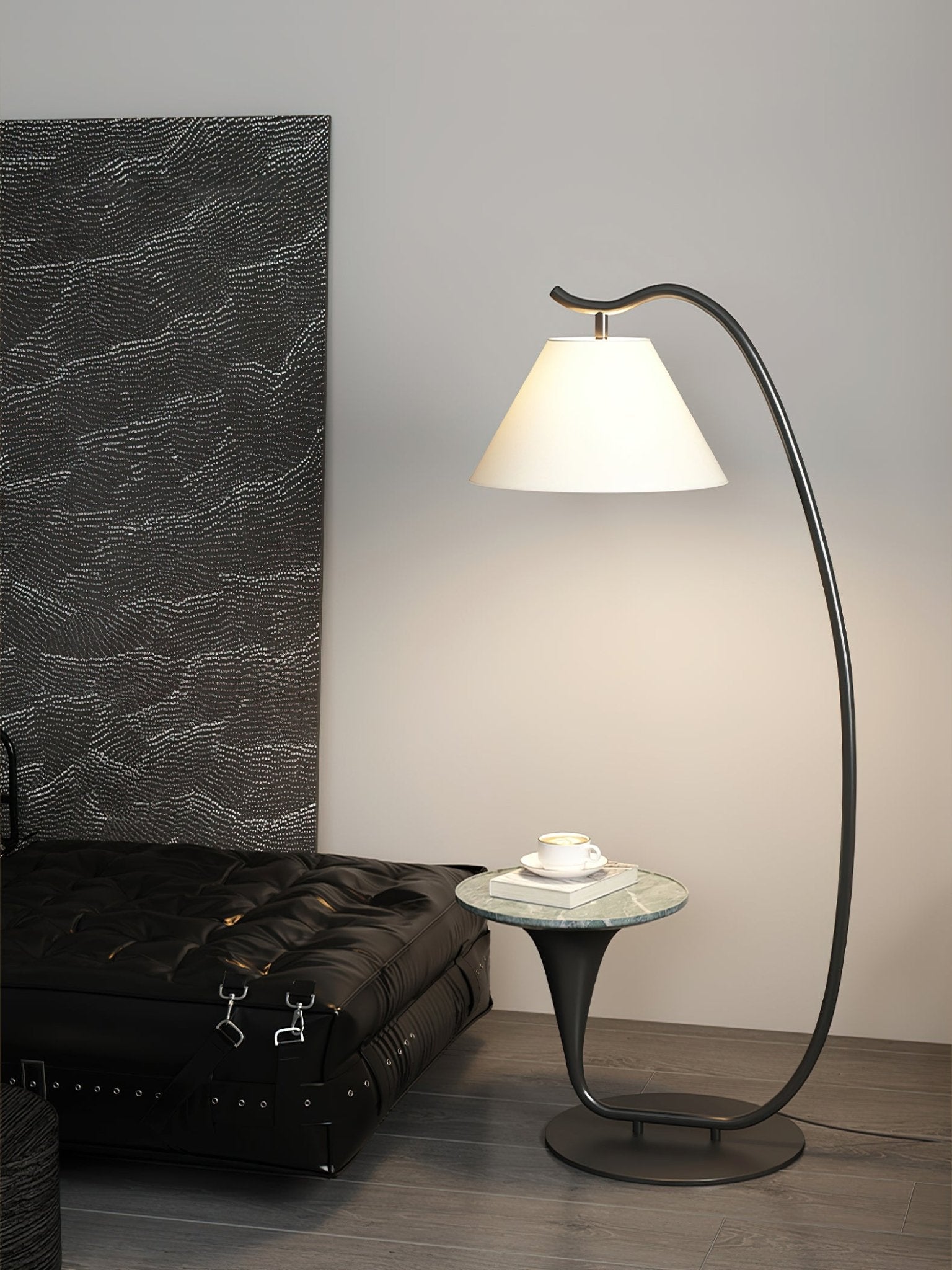 curvature-floor-lamp-anzaz-Black & Walnut Color Pallet-4