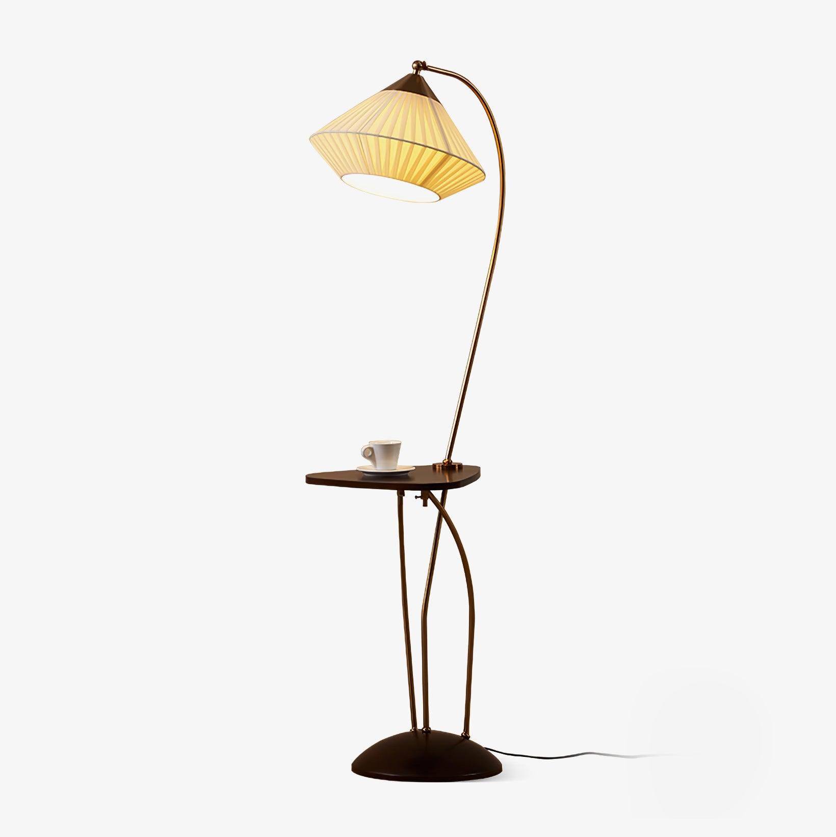 curve-with-table-floor-lamp-anzaz-Brass & Walnut & Beige-1