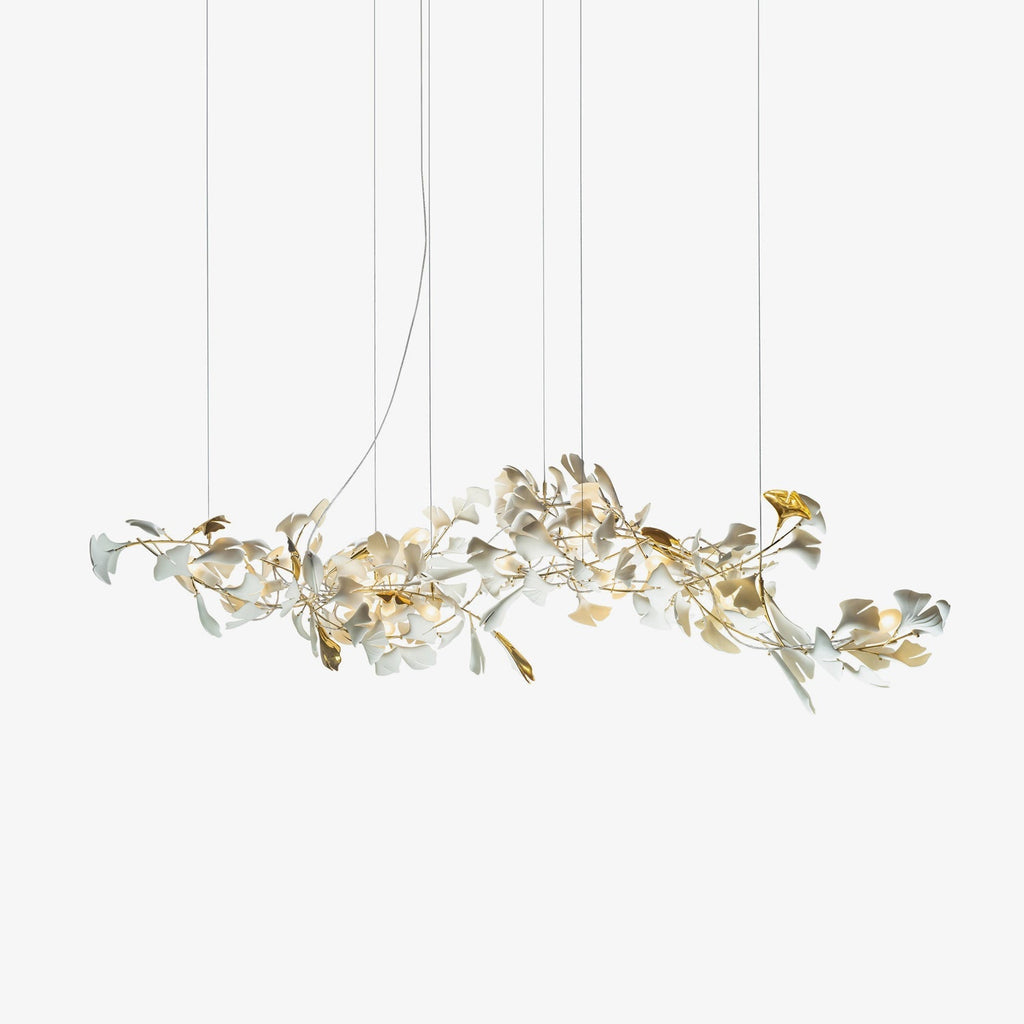 customize-gingko-chandelier-anzaz-White & Gold-1