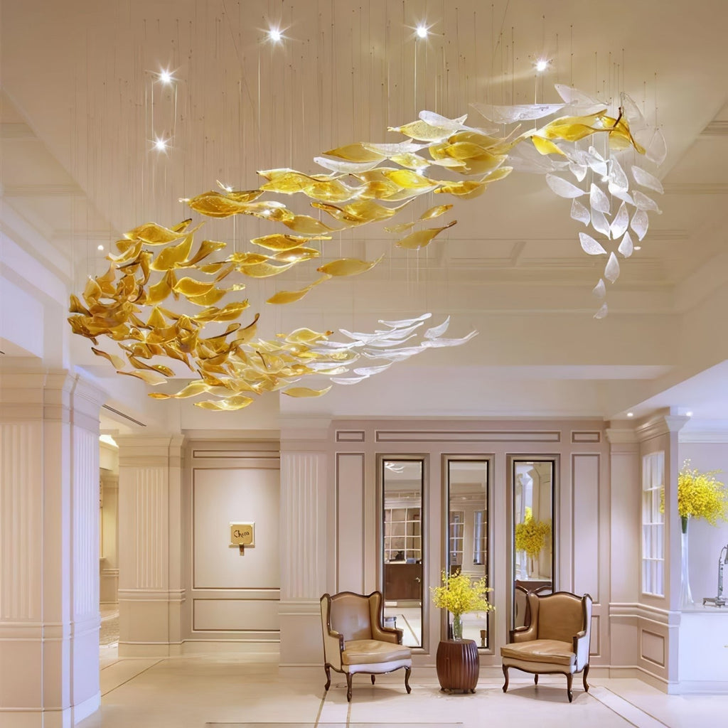 customize-swaying-leaves-chandelier-anzaz-Yellow & Clear-2
