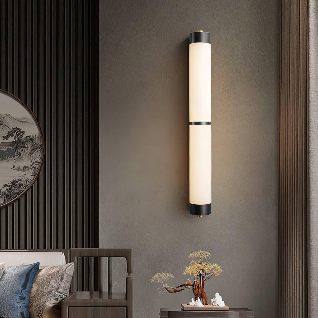 cylindra-alabaster-brass-wall-light-anzaz-Black & White-3