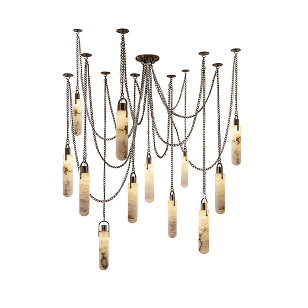 cylindrical-cluster-alabaster-chandelier-anzaz-Antique Brass & White-8
