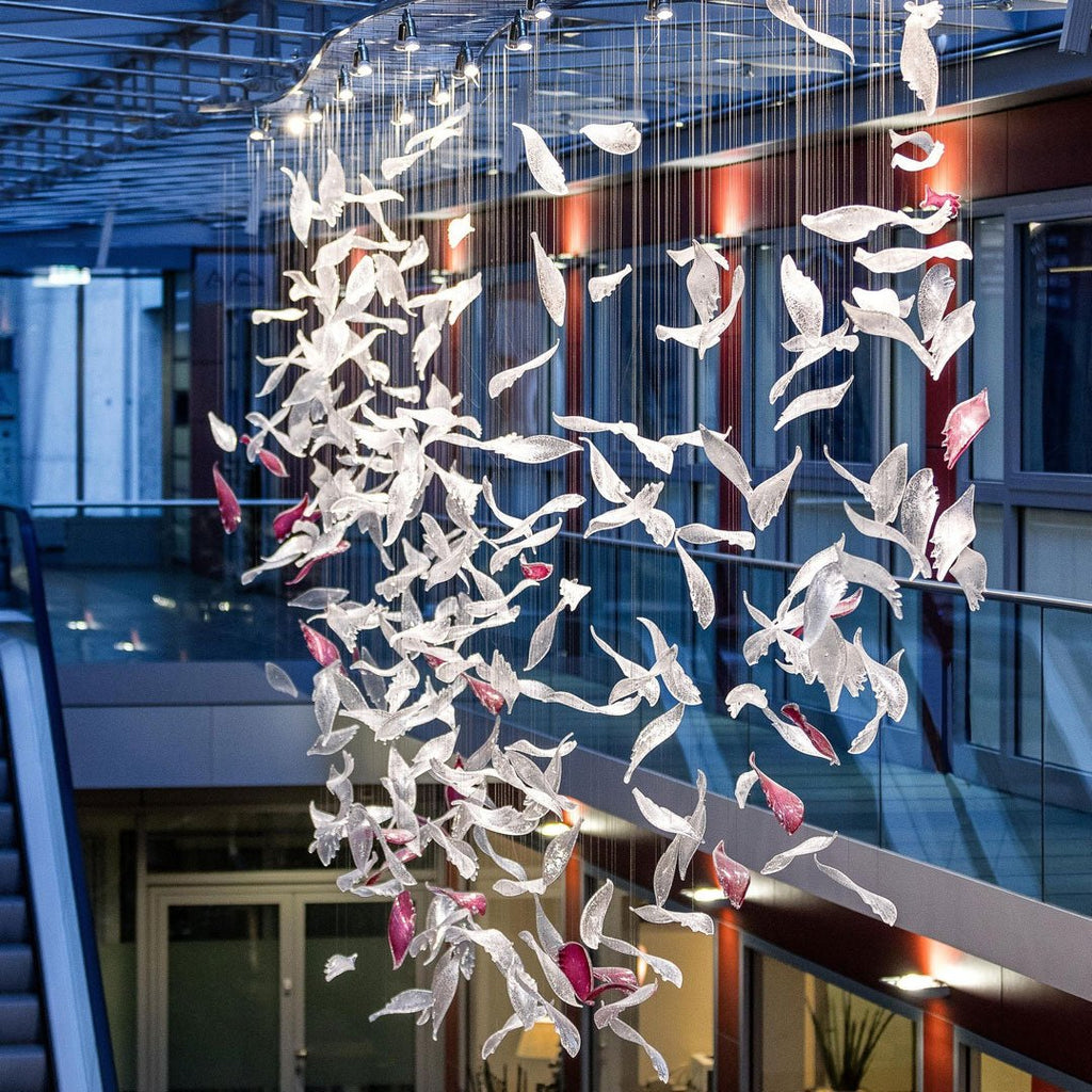 flying-glass-feather-chandelier-anzaz-Clear & Pink-2