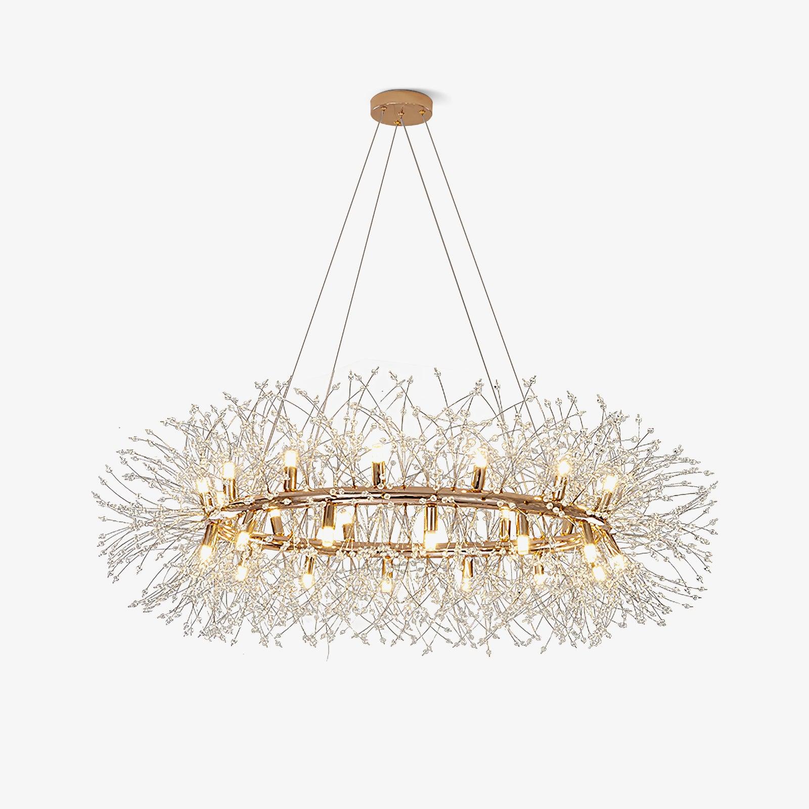 dandelion-round-chandelier-anzaz-Clear Glass & Gold-1