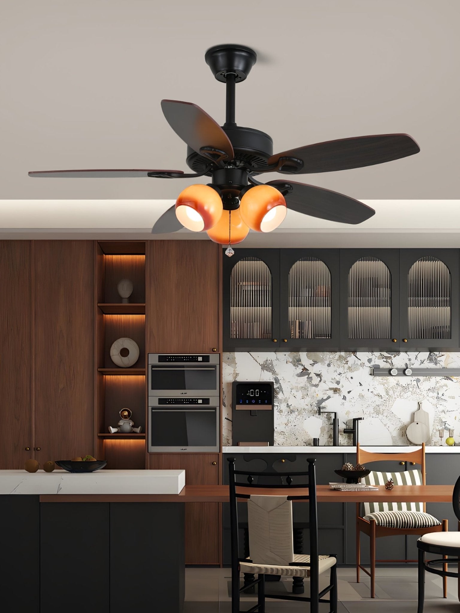 calantha-bloom-ceiling-fan-light-anzaz-Black Lampbody & Walnut Wood Blades-6