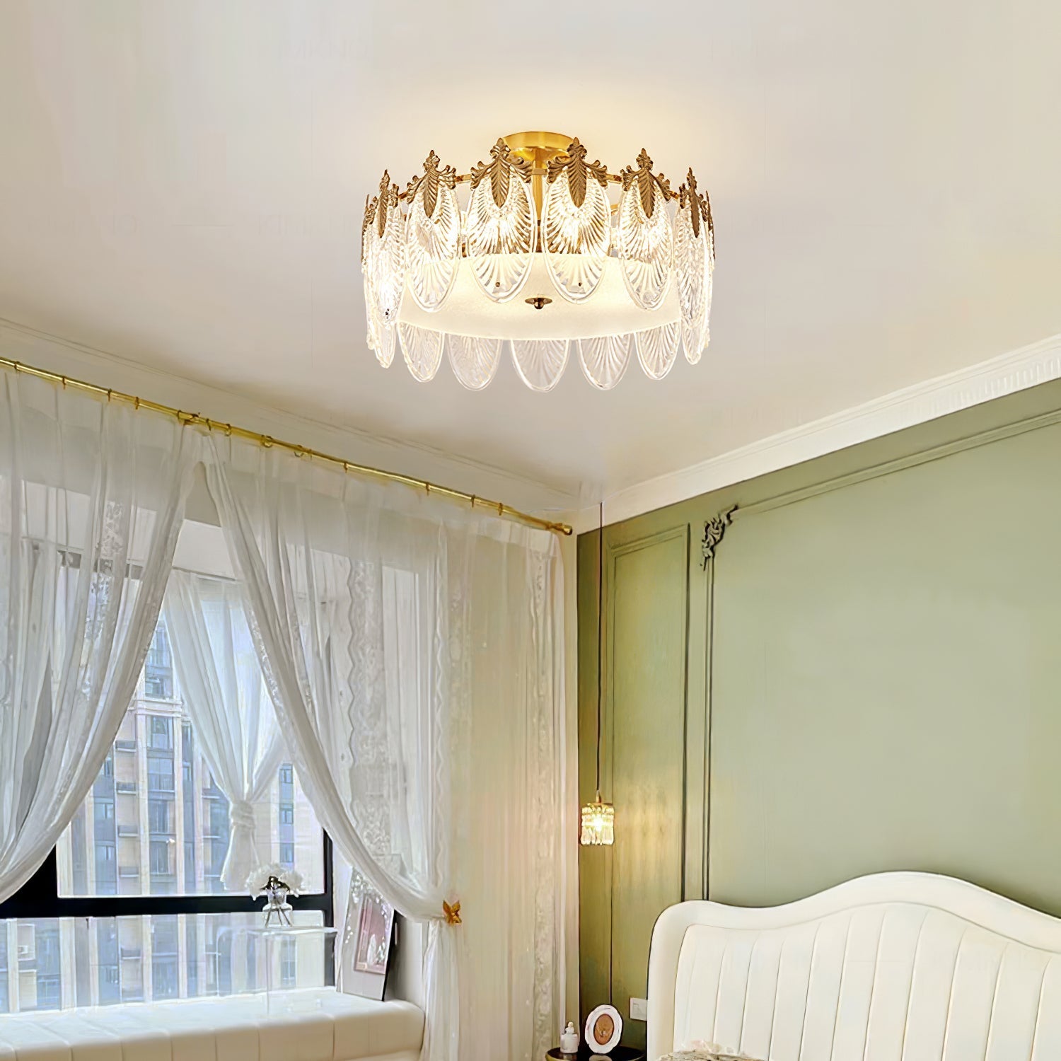 decorative-pattern-glass-round-chandelier-anzaz-Copper+Clear-3
