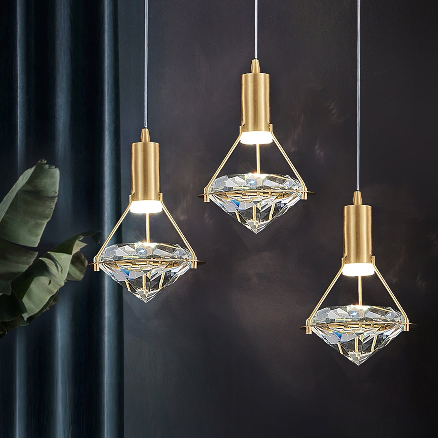 diamond-pendant-lamp-anzaz-Brass & Clear-2