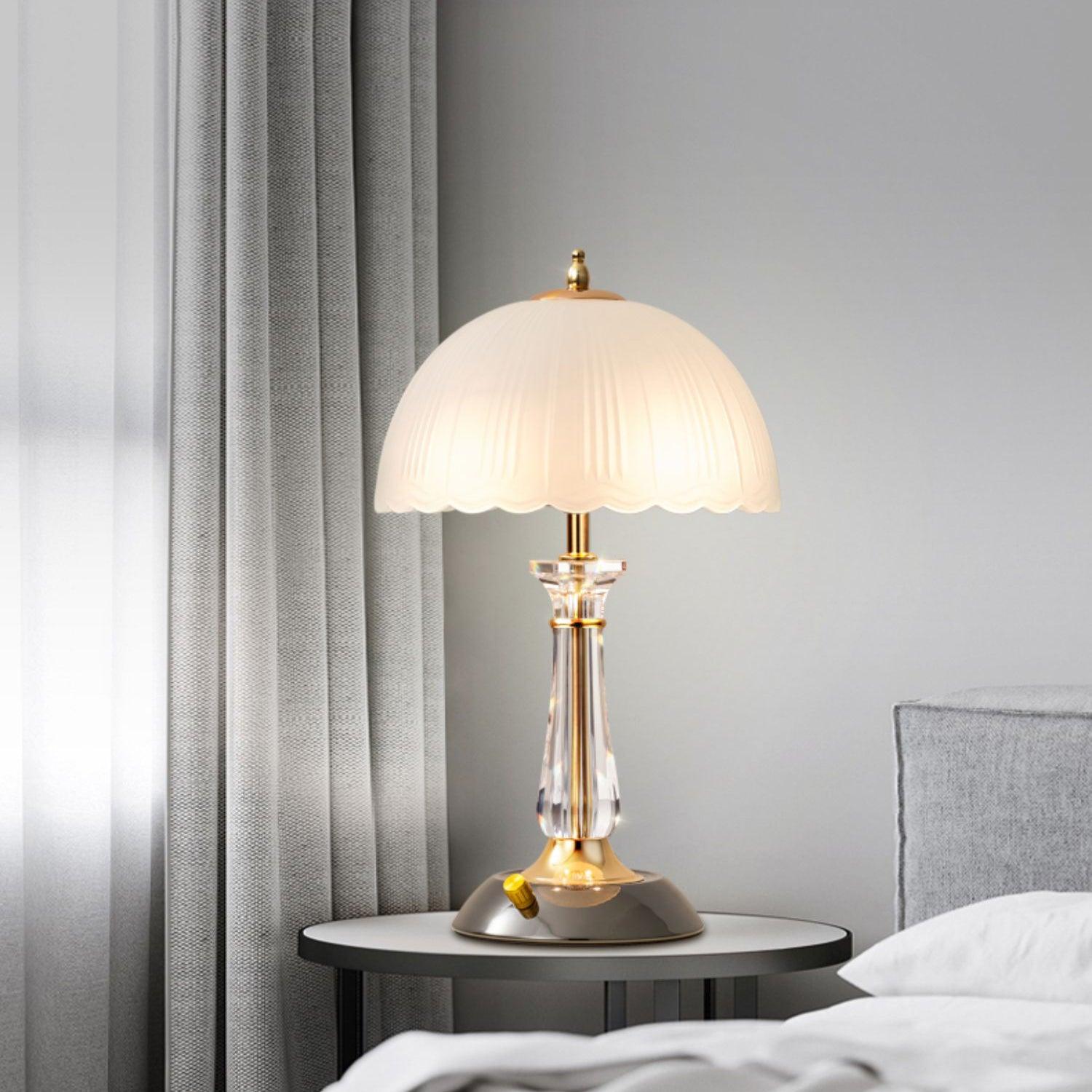 domed-glass-table-light-anzaz-Black & Gold & Frosted white-3