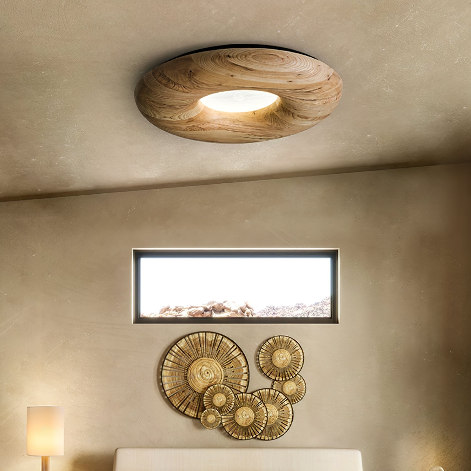 donut-wood-ceiling-light-anzaz-Wood & Walnut Color-3