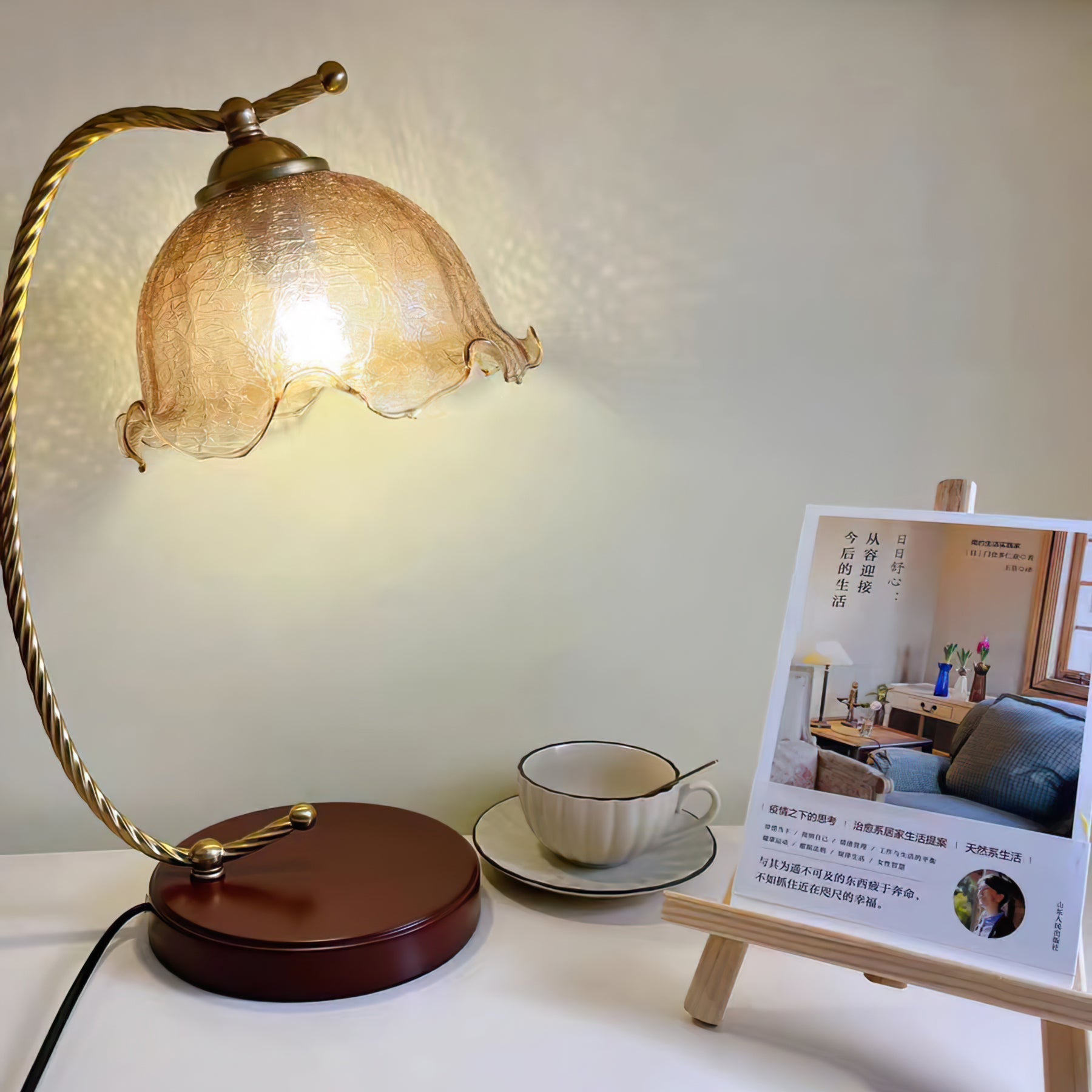 dotty-table-lamp-anzaz-Model C Matte white & Walnut color-12