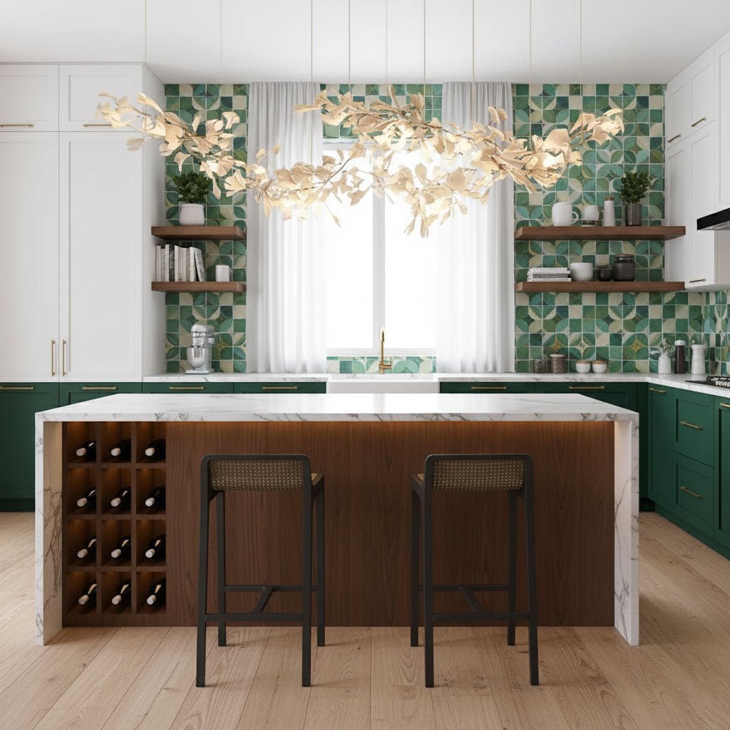 double-layer-combination-gingko-chandelier-anzaz-Nickel & White-8