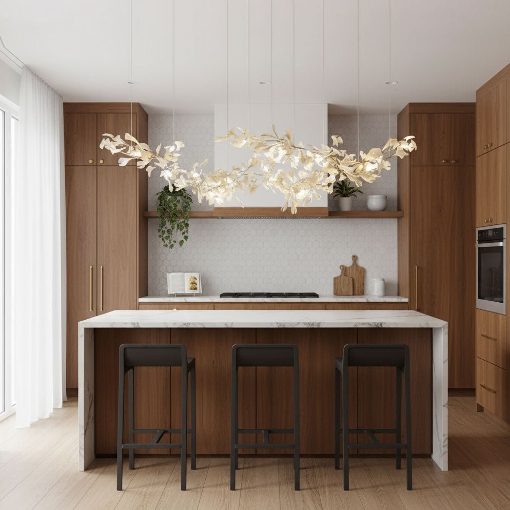 double-layer-combination-gingko-chandelier-anzaz-Gold & White-5