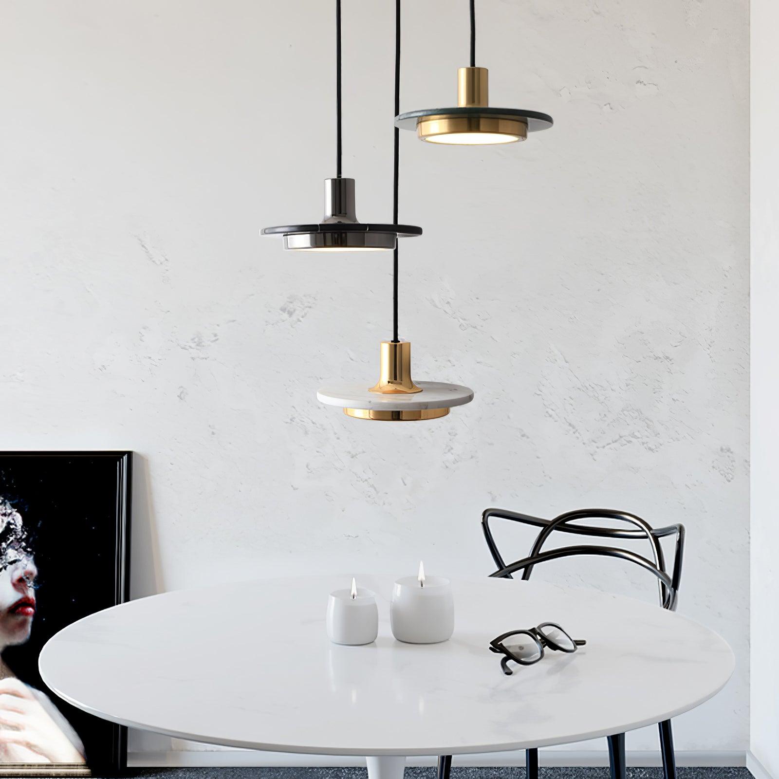 double-circle-pendant-light-anzaz-Gold & White Marble-2