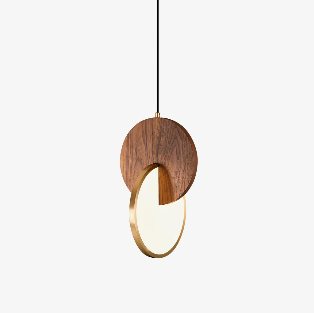 double-disk-pendant-lamp-anzaz-Walnut Wood & Gold-1