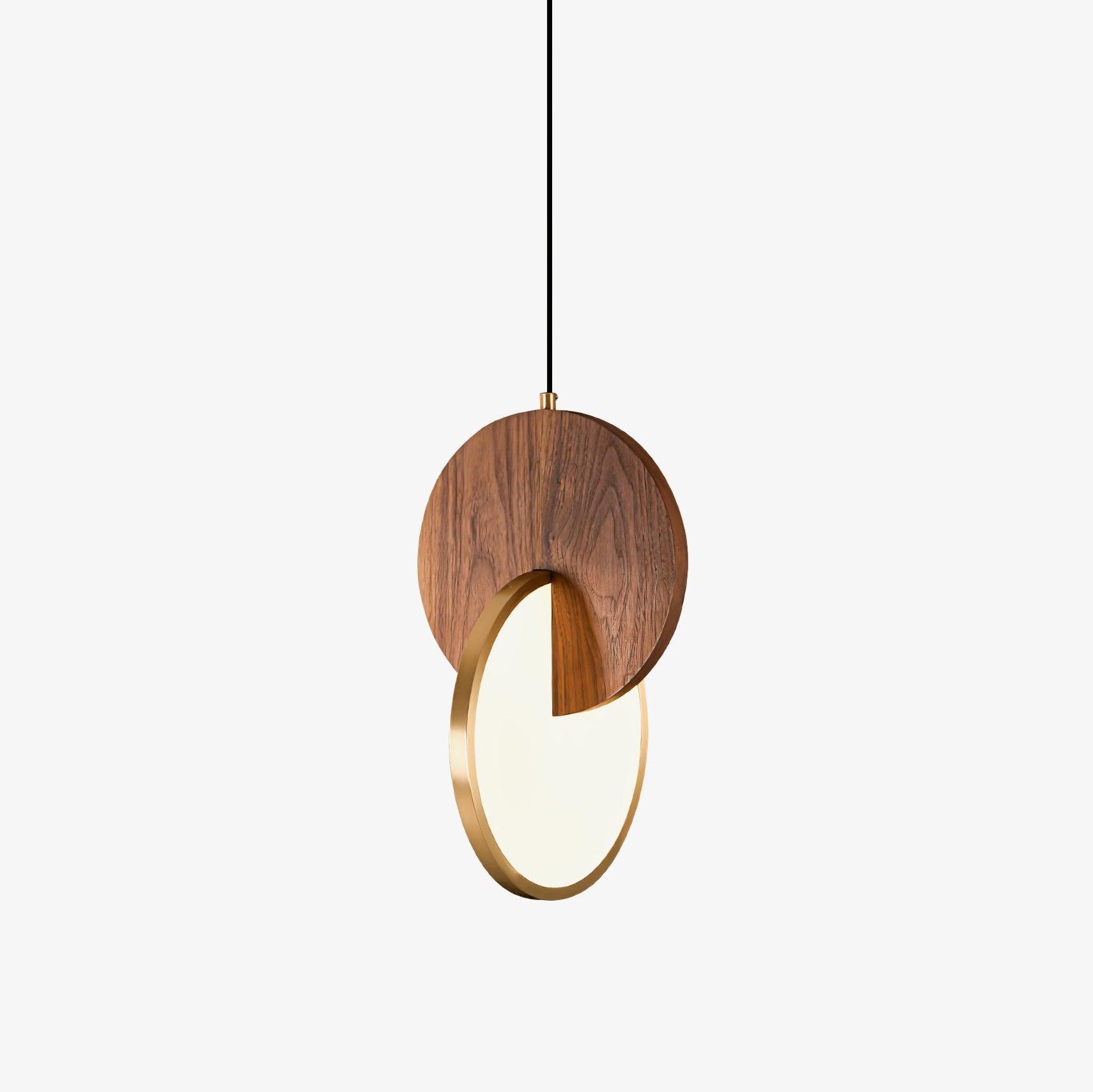 double-disk-pendant-lamp-anzaz-Walnut Wood & Gold-1