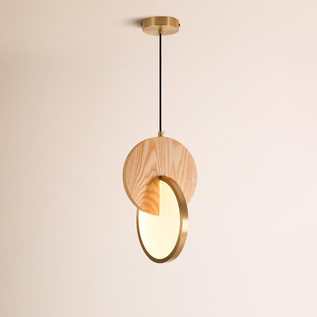 double-disk-pendant-lamp-anzaz-Walnut Wood & Gold-5