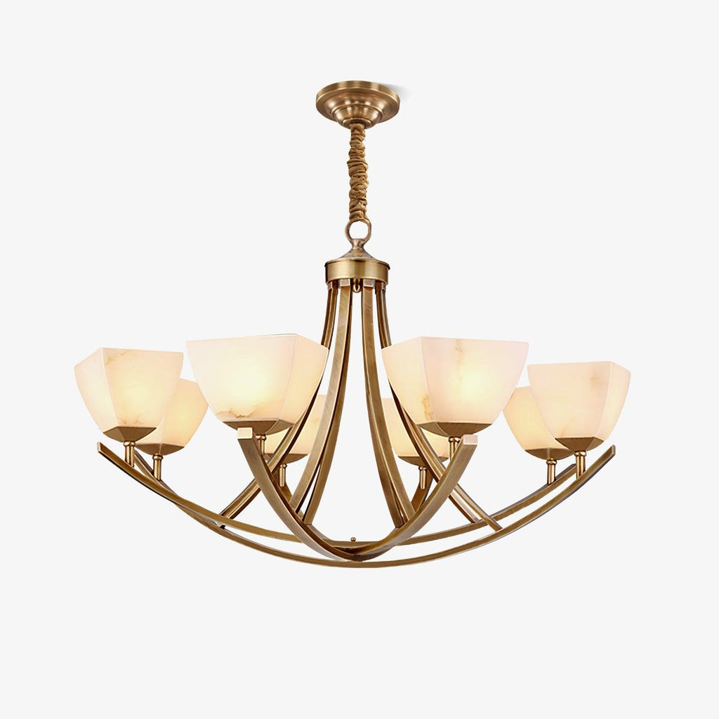 dover-brass-chandelier-anzaz-Brass & White Alabaster-1