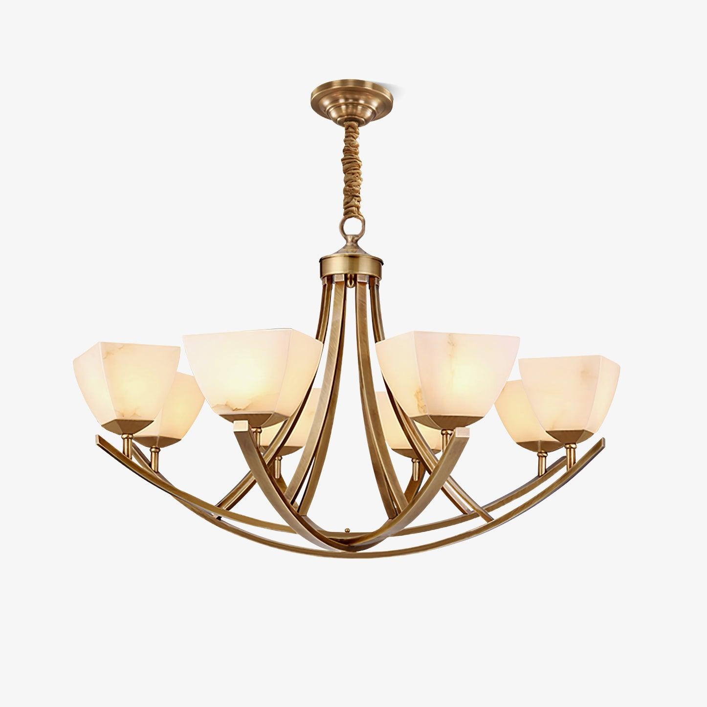 dover-brass-chandelier-anzaz-Brass & White Alabaster-1