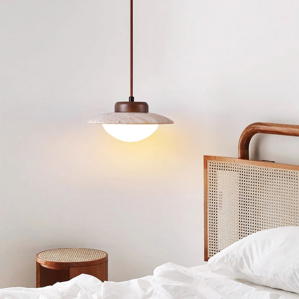 duet-pendant-lamp-anzaz-Walnut Wood & Yellow Travertine-2