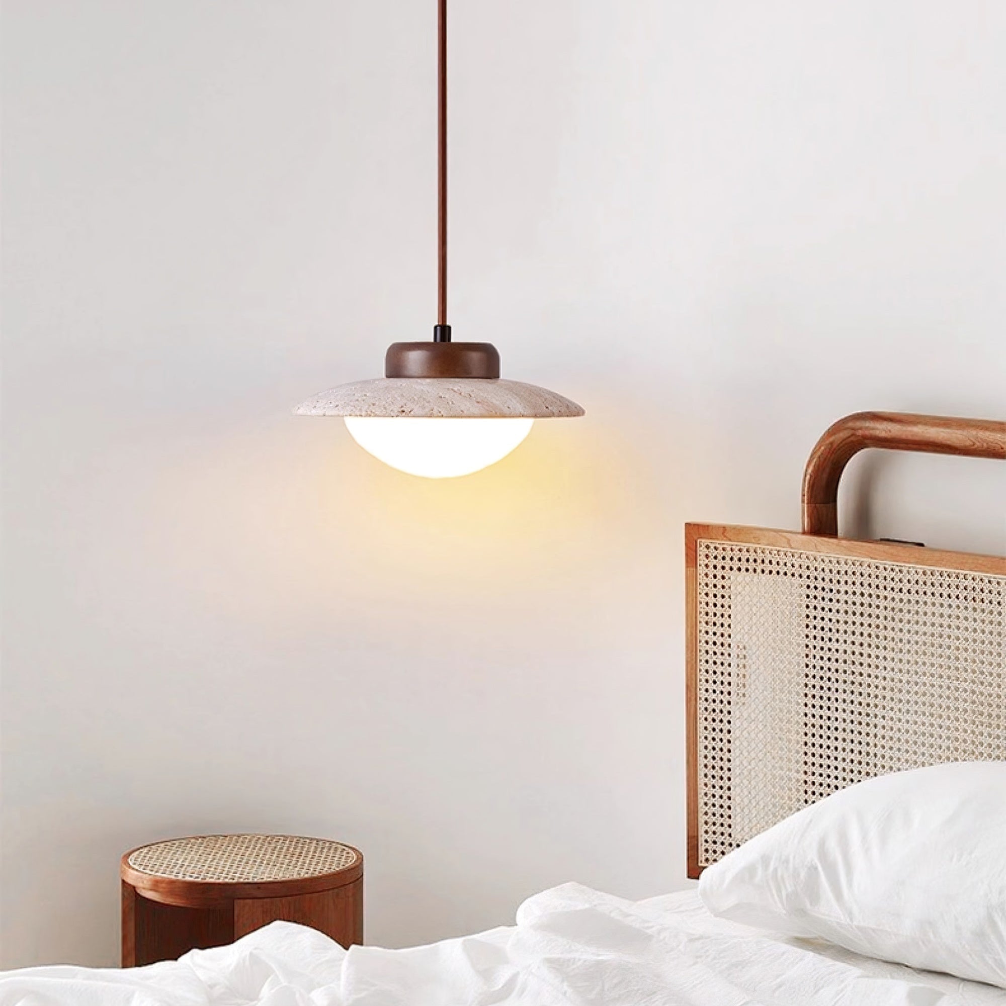 duet-pendant-lamp-anzaz-Walnut Wood & Yellow Travertine-2