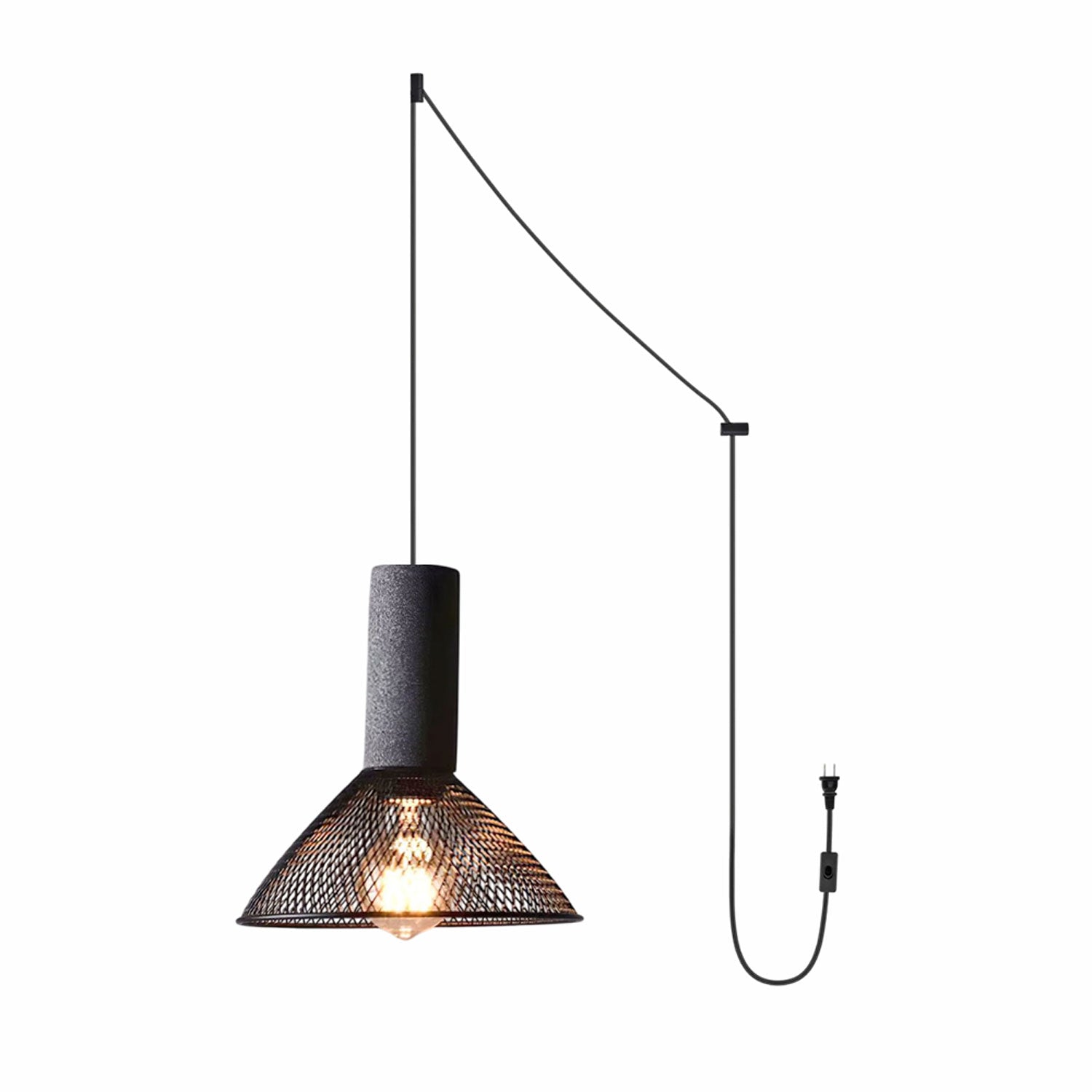 cement-mesh-plug-in-pendant-lamp-anzaz-Cement Grey & Black-15