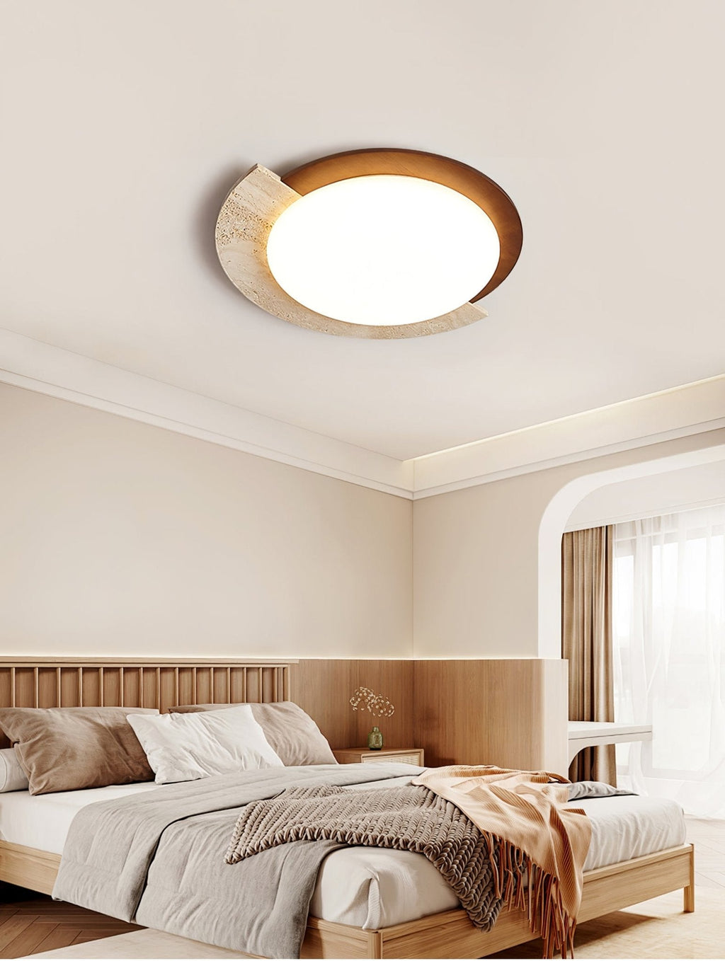 eclipse-halo-ceiling-lamp-anzaz-Yellow Travertine & Walnut Color-3