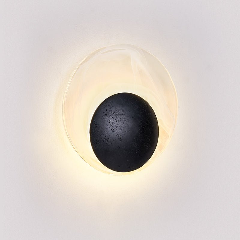 eclipse-shell-wall-lamp-anzaz-Black Travertine & Clear-2