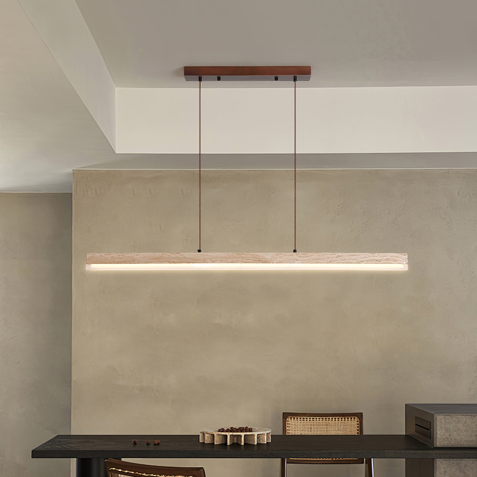 ecliptic-beam-pendant-lamp-anzaz-Yellow Travertine & Walnut Wood-3