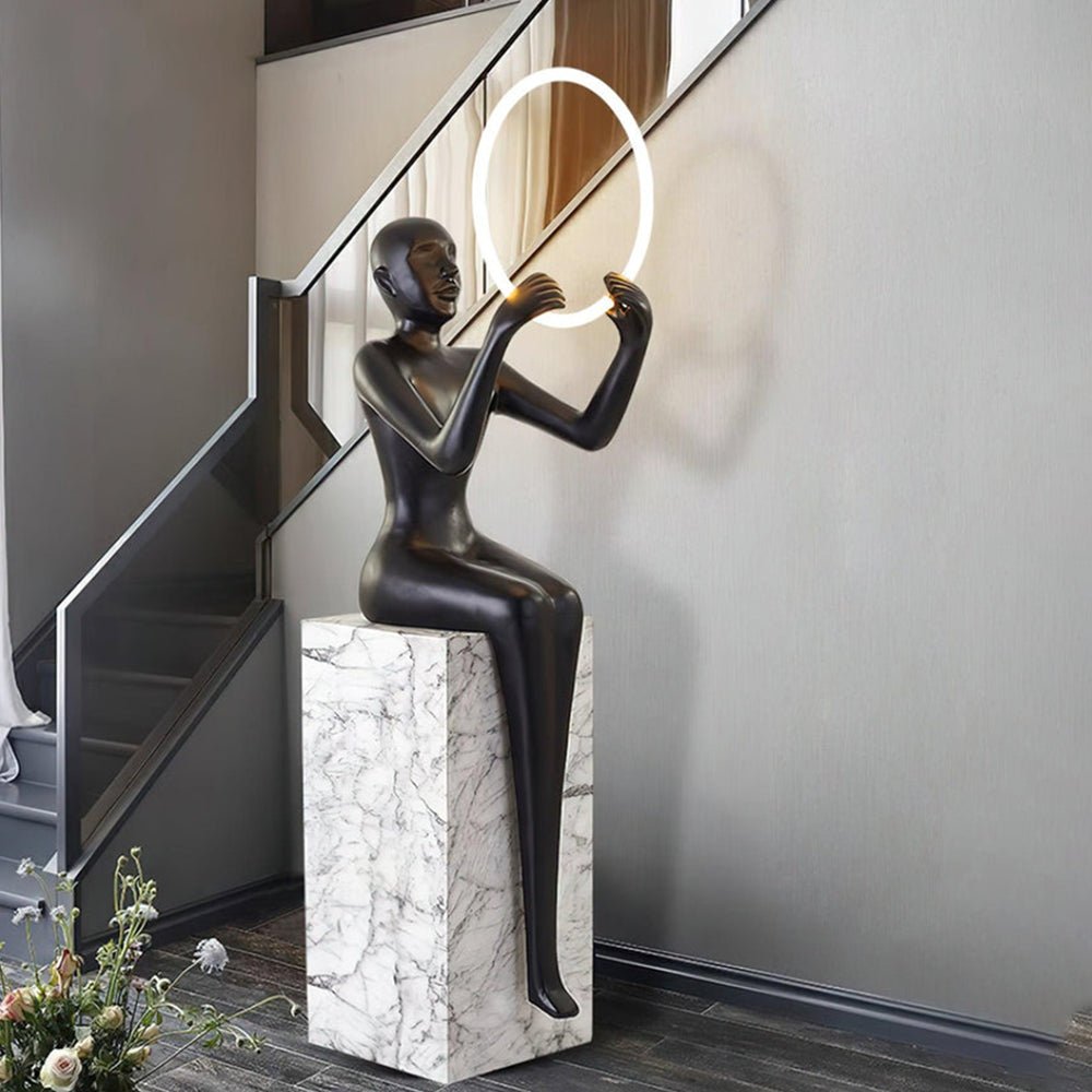 elena-sculpture-floor-lamp-anzaz-Black & White Marble-2