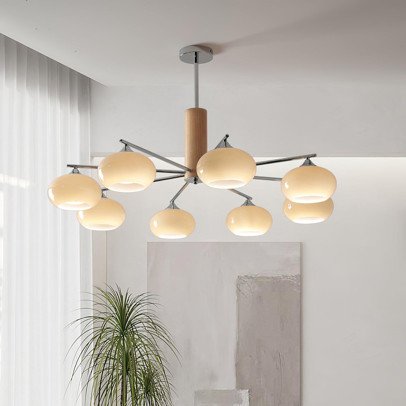 elliptical-persimmon-chandelier-anzaz-Chrome & Creamy yellow glass-2