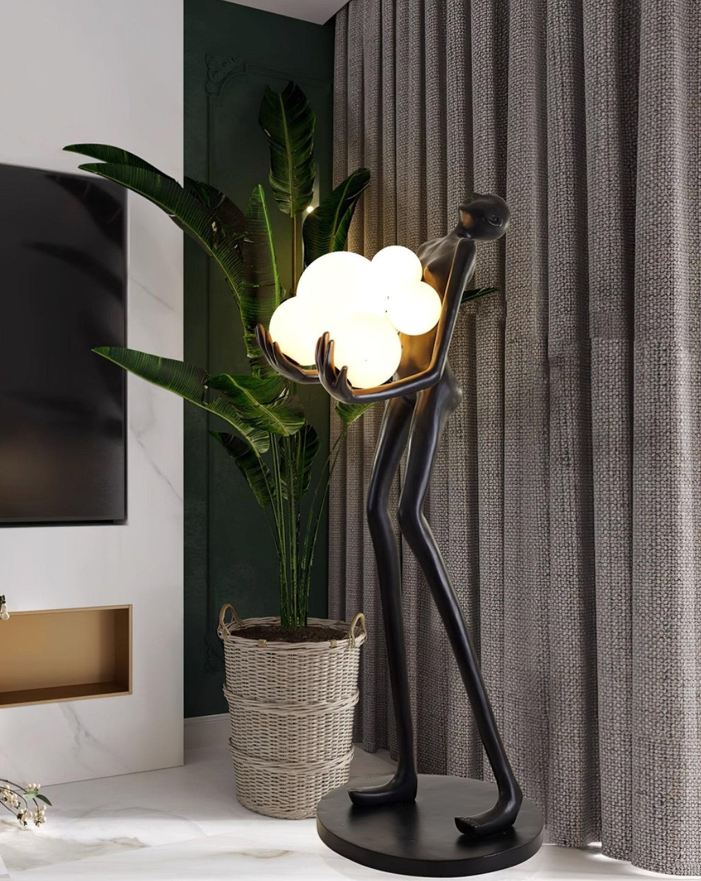 embrace-sculpture-floor-lamp-anzaz-Black & Red glass ball-8
