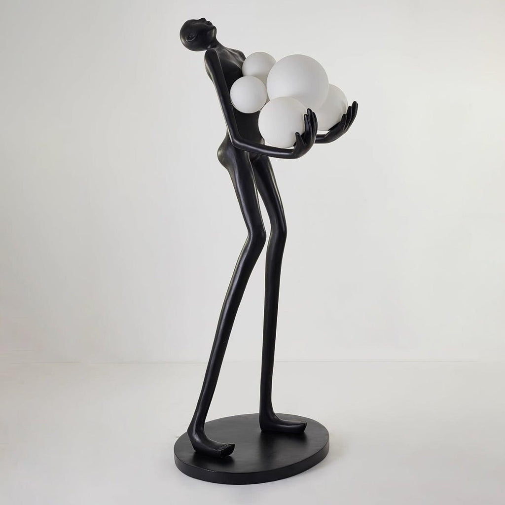 embrace-sculpture-floor-lamp-anzaz-Black & Gold glass ball-14