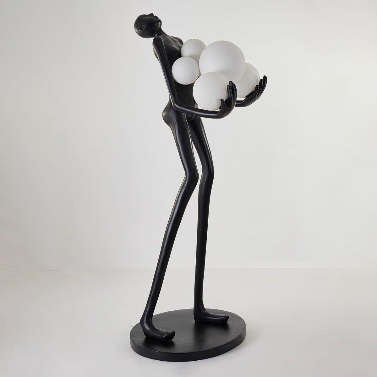 embrace-sculpture-floor-lamp-anzaz-Black & Gold glass ball-14