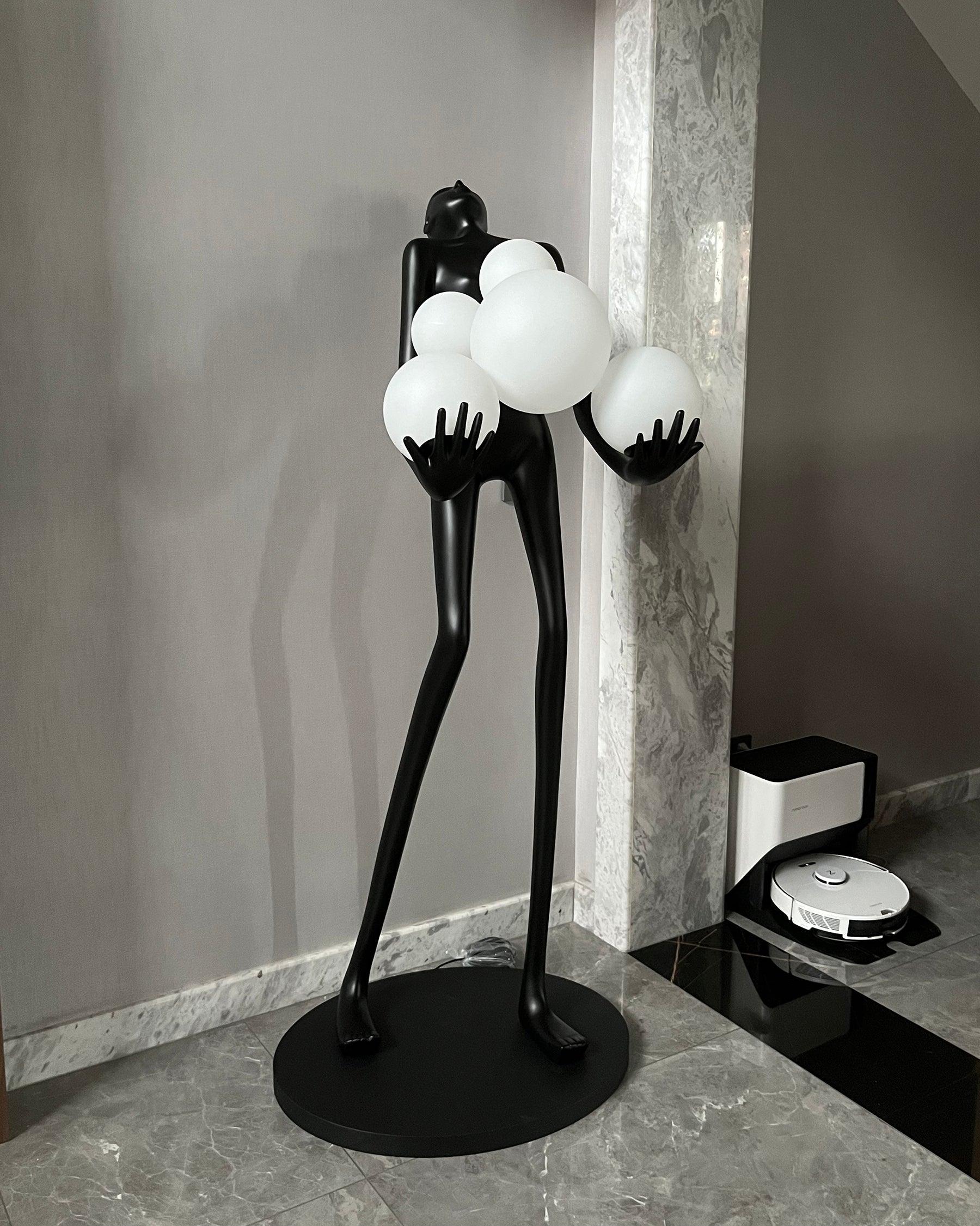 embrace-sculpture-floor-lamp-anzaz-Black & White glass ball-22