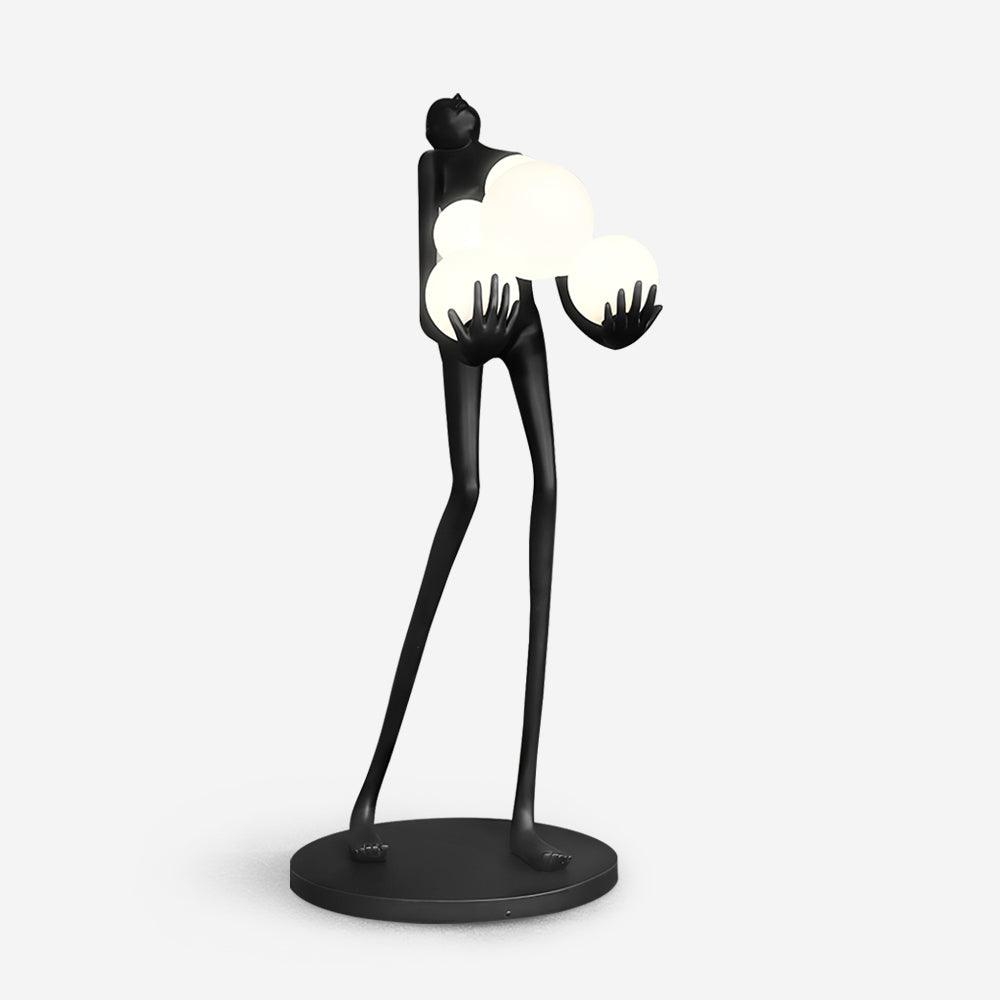 embrace-sculpture-floor-lamp-anzaz-Black & Silver glass ball-37