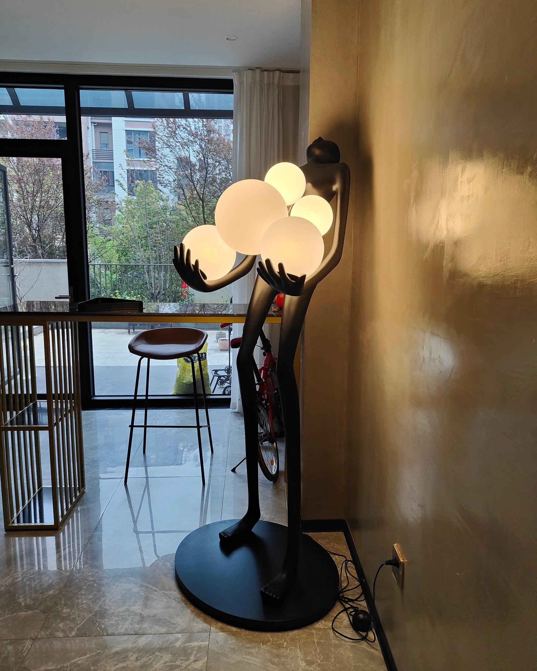 embrace-sculpture-floor-lamp-anzaz-Black & Red glass ball-26